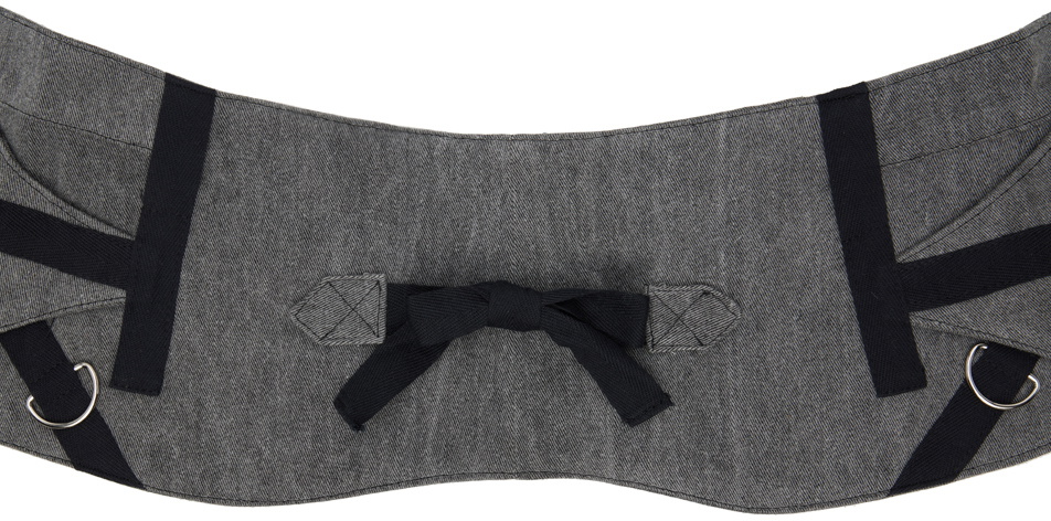 Paula Canovas Del Vas Gray Strap Denim Belt