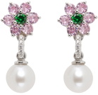 VEERT White Gold Flower Earrings