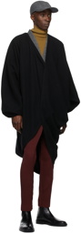 132 5. ISSEY MIYAKE Black Drape Coat
