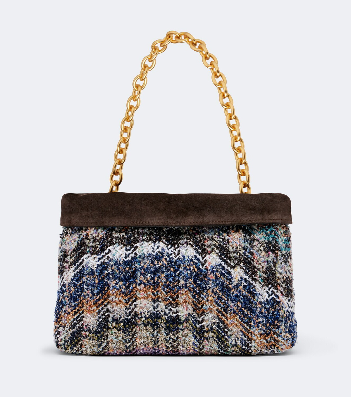 Missoni Suede-lined knitted shoulder bag