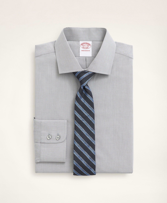 Photo: Brooks Brothers Men's Madison Relaxed-Fit Dress Shirt, Poplin English Collar End-On-End | Grey
