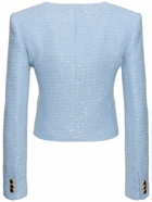 ALESSANDRA RICH Sequined Tweed Square Neck Jacket