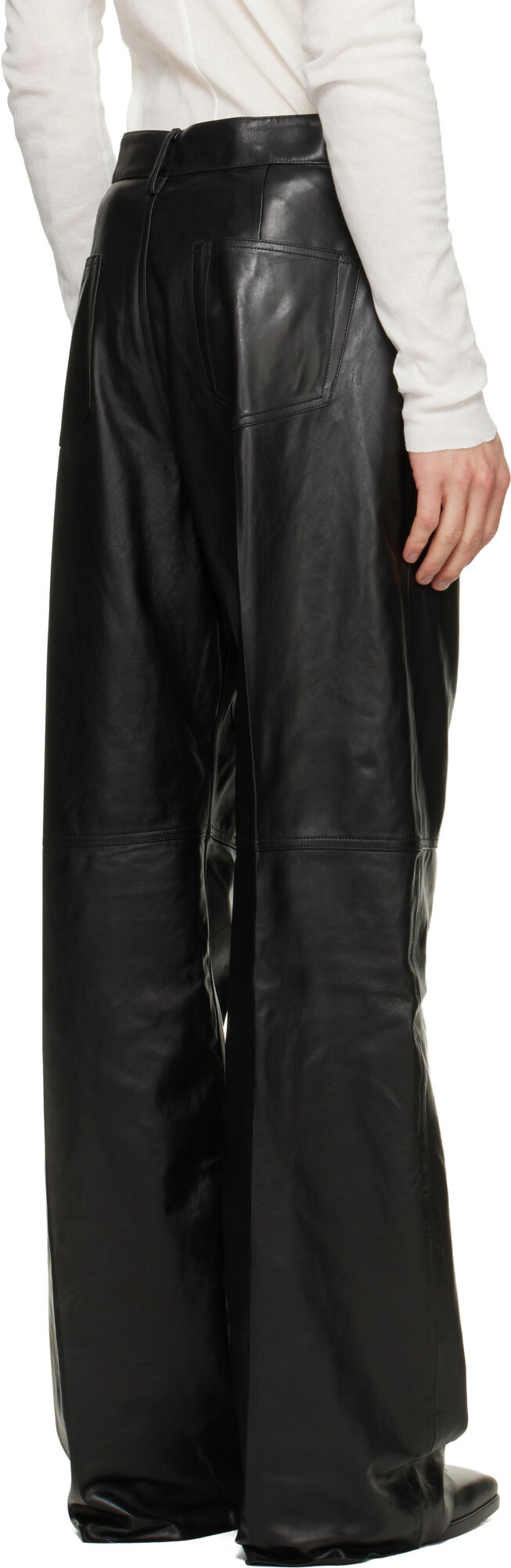 Rick Owens Black Tower Geth Leather Pants