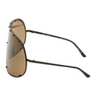 Rick Owens Brown Shield Sunglasses