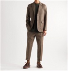 Beams Plus - Tapered Pleated Puppytooth Tweed Suit Trousers - Brown
