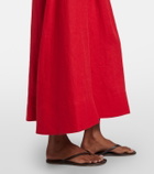 Staud Ayla shirred linen midi dress