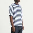 AMI Paris Men's Short Sleeve Boxy Fit Mariniere T-Shirt in Encre/Blanc