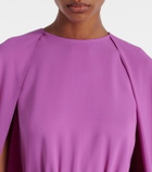 Oscar de la Renta Caped silk-blend gown
