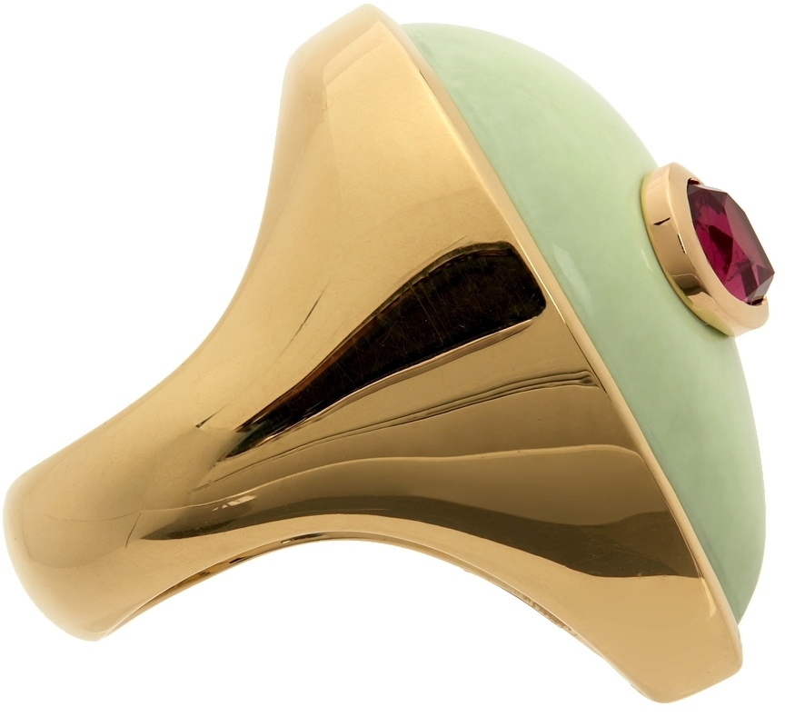 Alina Abegg SSENSE Exclusive Green & Pink Alien Ring