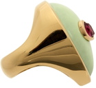 Alina Abegg SSENSE Exclusive Green & Pink Alien Ring
