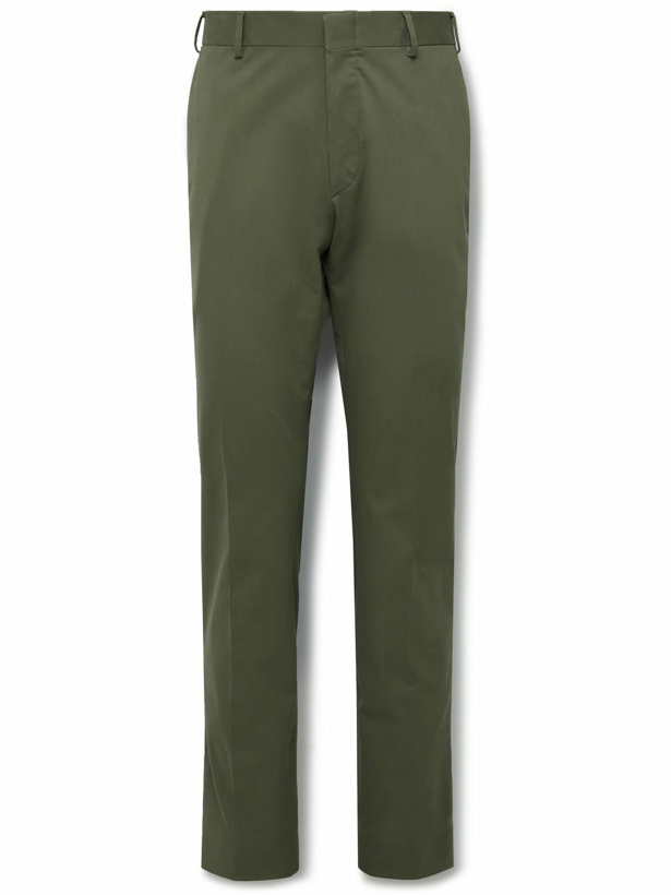Photo: Brioni - Pienza Slim-Fit Cotton-Blend Twill Trousers - Green