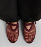 Alaïa Embellished fishnet ballet flats