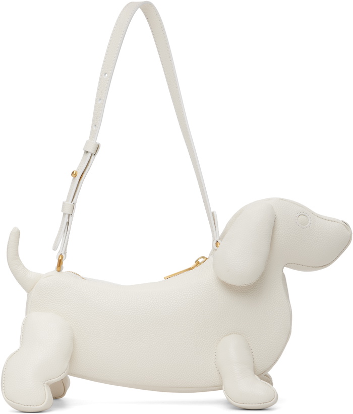 Photo: Thom Browne White Pebble Grain Baby Hector Shoulder Bag