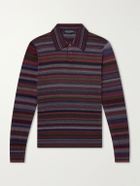 Dolce&Gabbana - Striped Wool Polo Shirt - Red