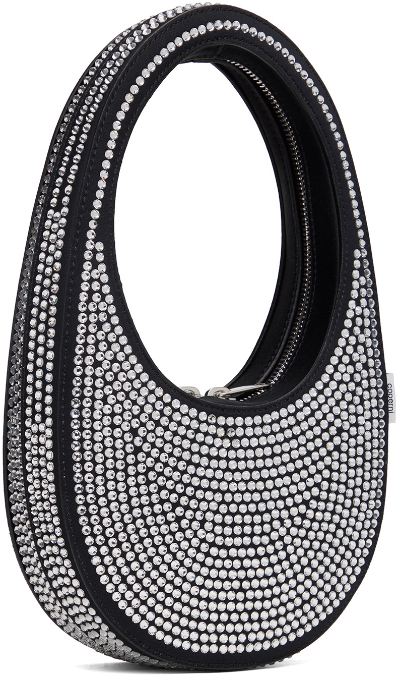 Coperni Black Crystal Embellished Mini Swipe Bag Coperni