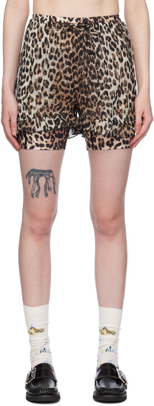 Photo: GANNI Multicolor Leopard Shorts