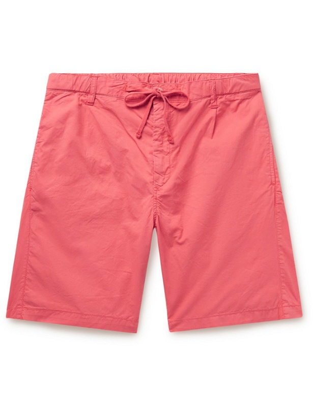 Photo: Hartford - Tank Pleated Cotton-Twill Drawstring Shorts - Orange