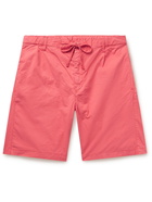 Hartford - Tank Pleated Cotton-Twill Drawstring Shorts - Orange