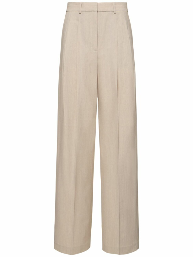 Photo: THEORY Double Pleated Wool Wide Pants