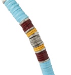 M.Cohen - Sterling Silver and Cord Beaded Bracelet - Blue