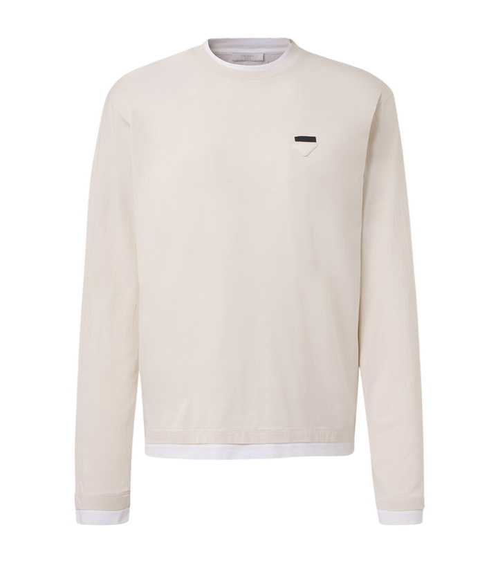 Photo: Prada Layered cotton jersey T-shirt
