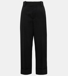 Bottega Veneta Mid-rise cropped wool wide-leg pants