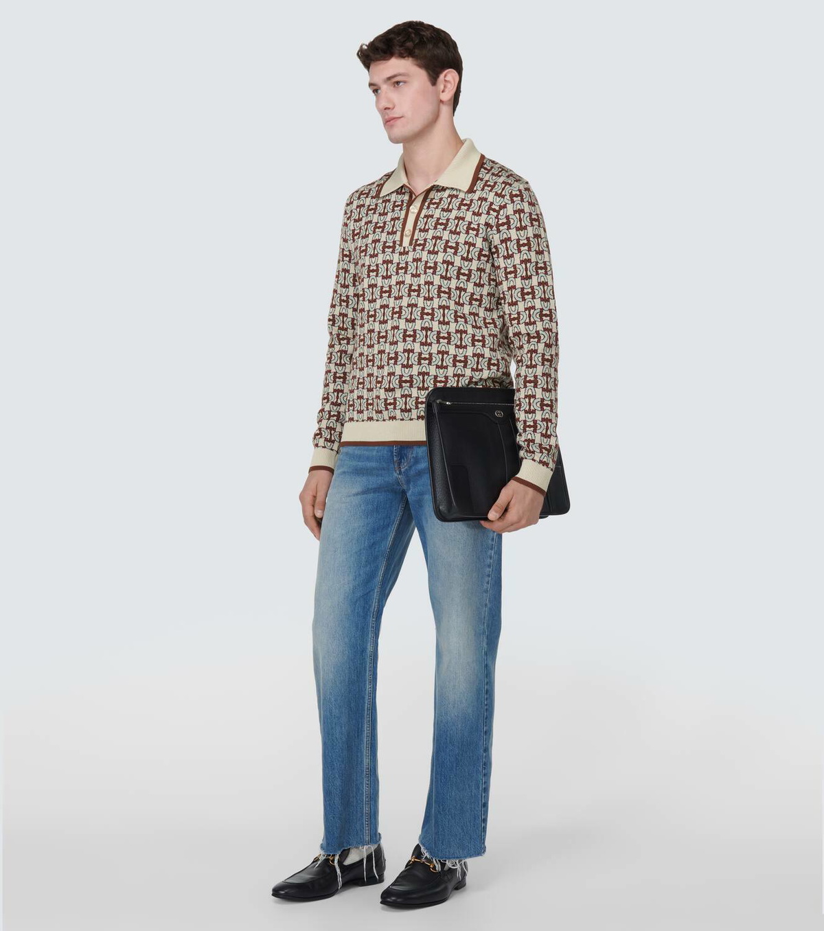 【GUCCI】2000s Horsebit Print Polo Shirt Gucci Horsebit-Print Polo Shirt Gucci