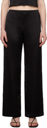 LESET Black Barb Wide Leg Lounge Pants