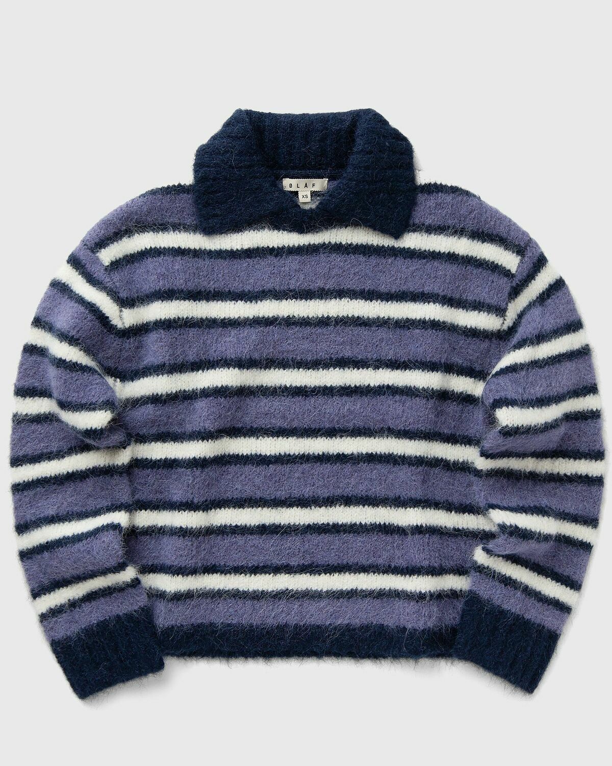 ØLÅF STRIPED POLO KNIT Blue Womens Pullover