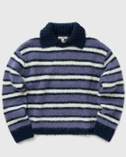 ØLÅF STRIPED POLO KNIT Blue Womens Pullover