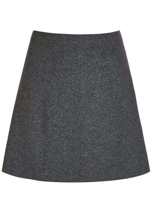 Photo: Paige Metallic Knit Mini Skirt Dark Grey