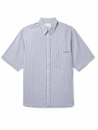 Marant - Labilio Logo-Embroidered Striped Cotton-Poplin Shirt - Blue