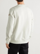 Moncler - Logo-Embroidered Printed Cotton-Jersey Sweatshirt - Neutrals