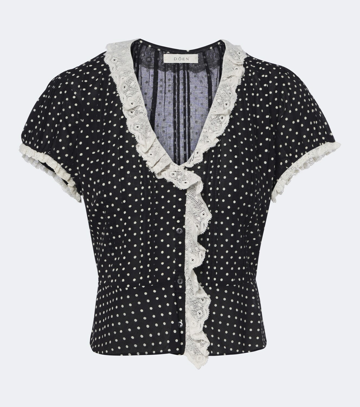 Dôen Orella polka-dot cotton voile top
