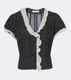 Dôen Orella polka-dot cotton voile top