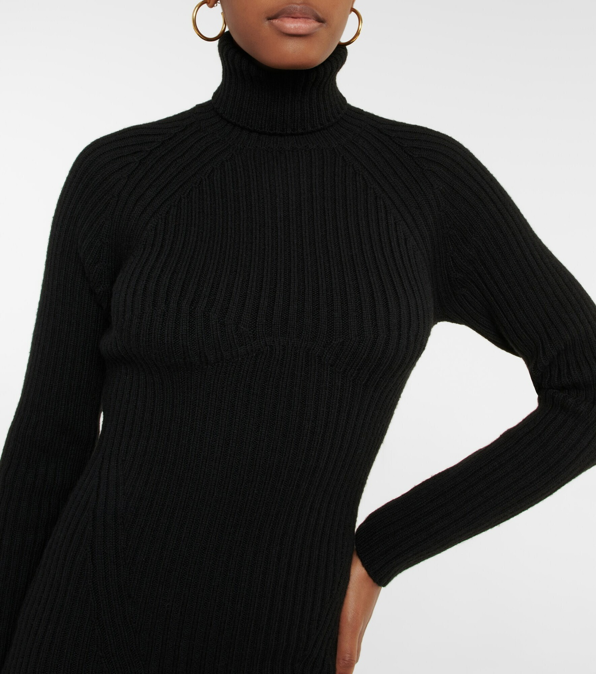 Tom Ford Ribbed Knit Virgin Wool Midi Dress Tom Ford