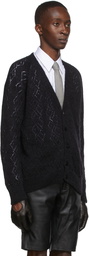 Ernest W. Baker Black Merino Wool Cardigan