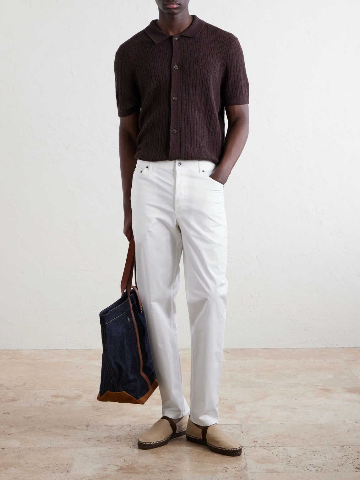 Onia - Straight-Leg Cotton-Blend Trousers - Neutrals