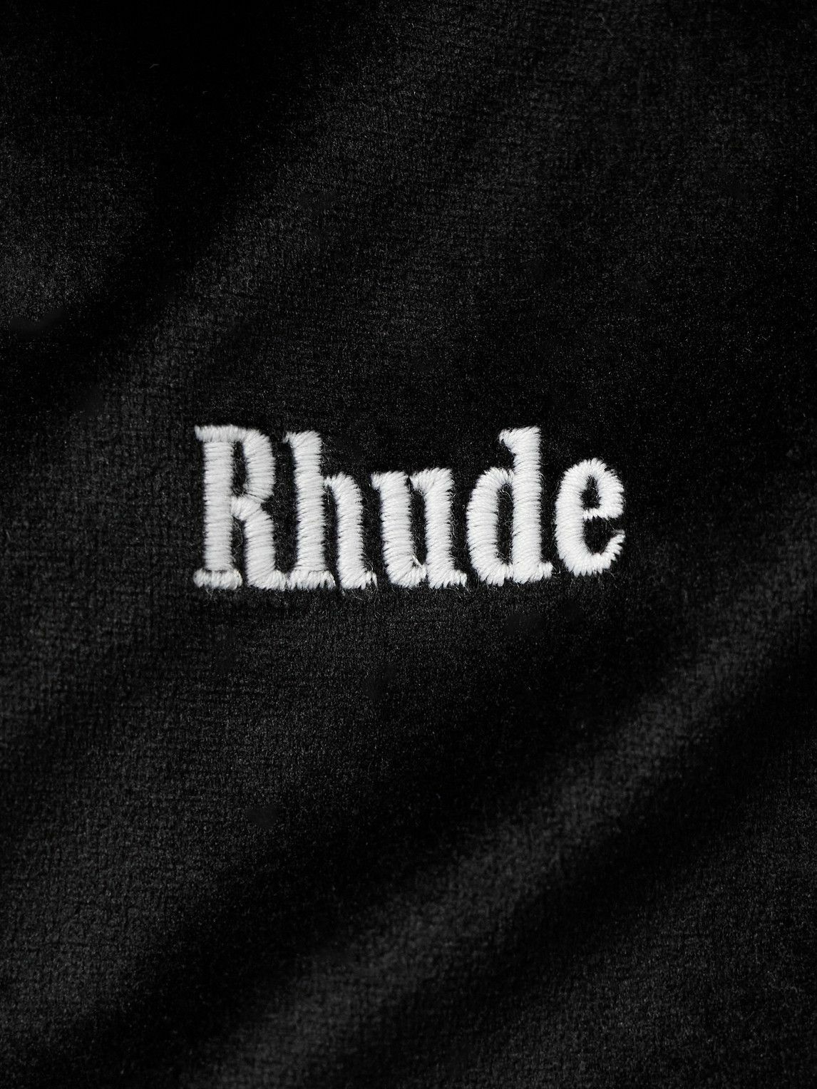 Rhude - Mancino Logo-Embroidered Striped Velour Track Jacket - Black