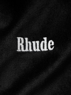 Rhude - Mancino Logo-Embroidered Striped Velour Track Jacket - Black