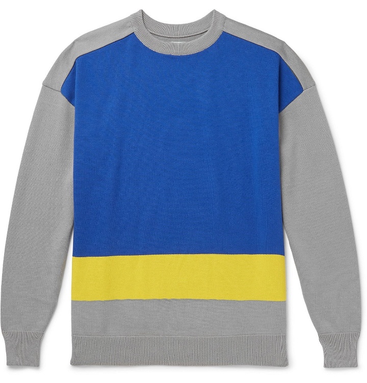 Photo: Aloye - Colour-Block Cotton Sweater - Gray