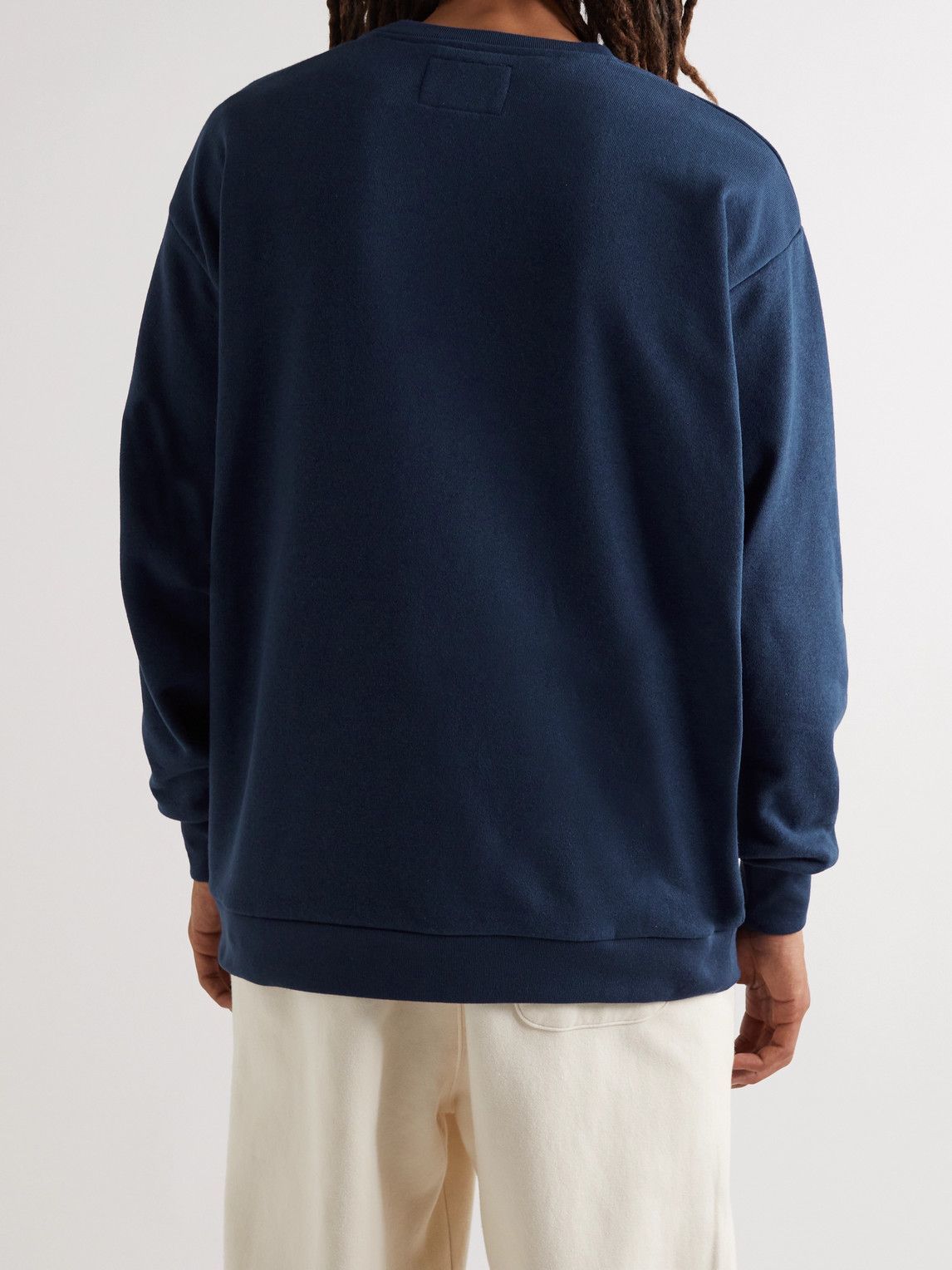 WTAPS - Academy Logo-Print Cotton-Blend Jersey Sweatshirt - Blue WTAPS