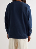WTAPS - Academy Logo-Print Cotton-Blend Jersey Sweatshirt - Blue