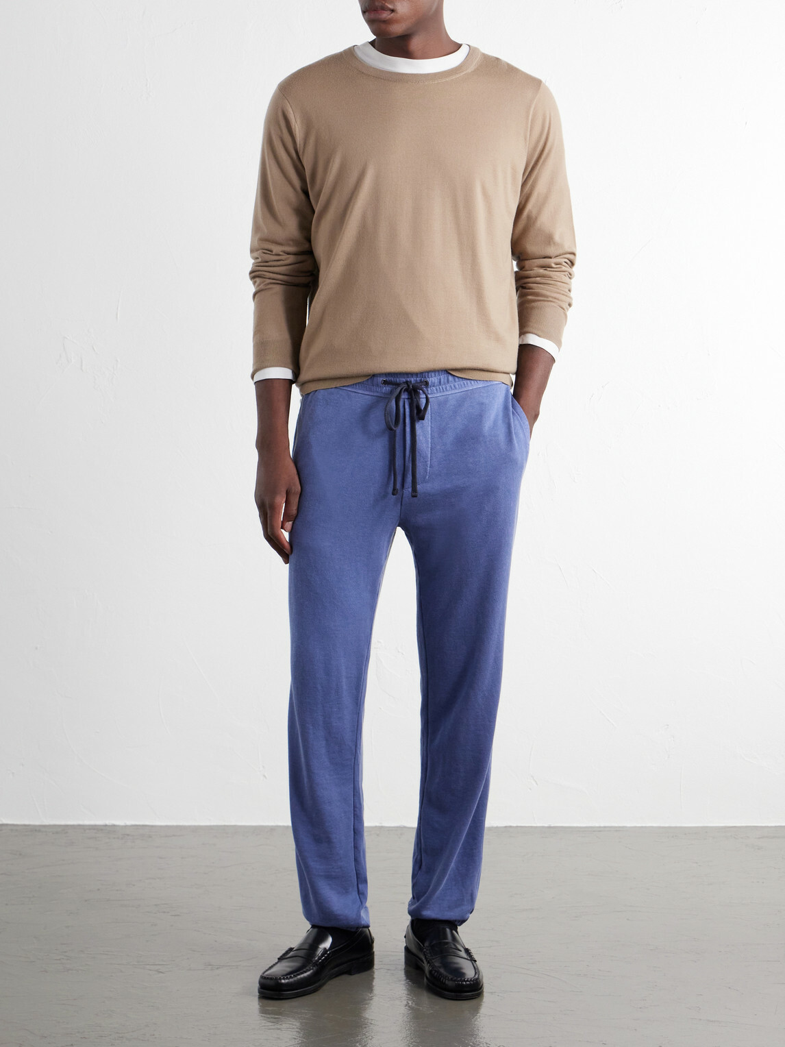 James Perse - Loopback Supima Cotton-Jersey Sweatpants - Blue