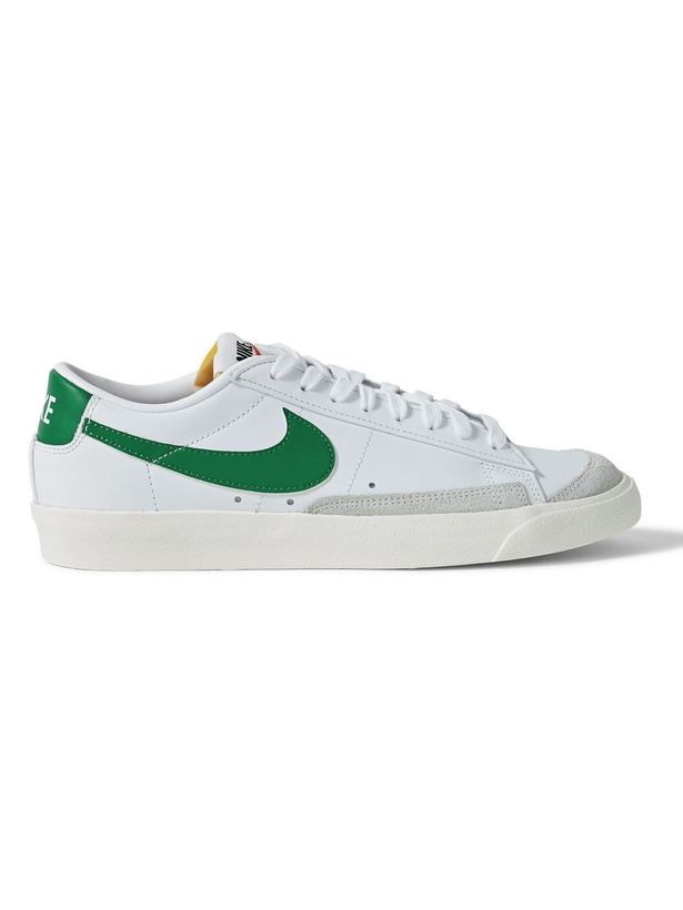 Photo: NIKE - Blazer Low '77 Suede-Trimmed Leather Sneakers - White - US 5