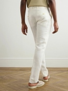 Lardini - Soho Tapered Pleated Linen-Twill Trousers - White