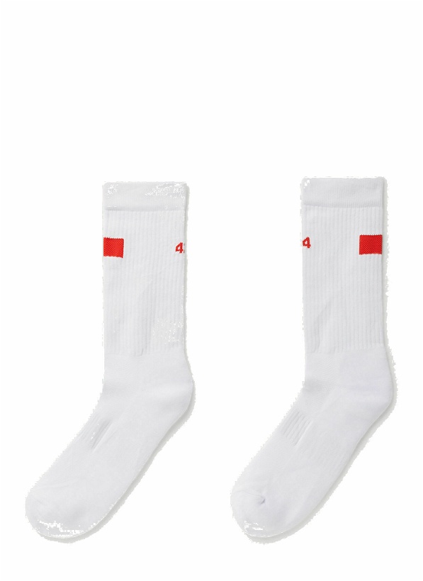 Photo: Logo Intarsia Socks in White