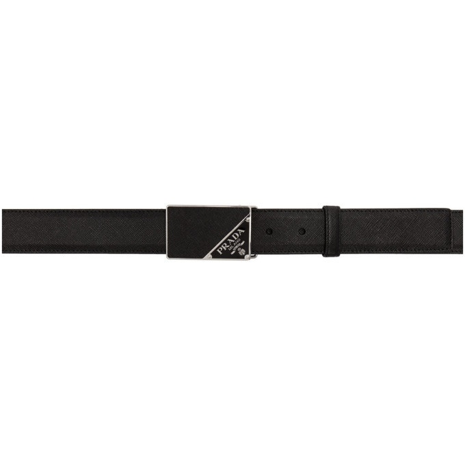 Photo: Prada Black Logo Buckle Belt