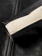 Fear of God - Distressed Striped Leather Jacket - Black