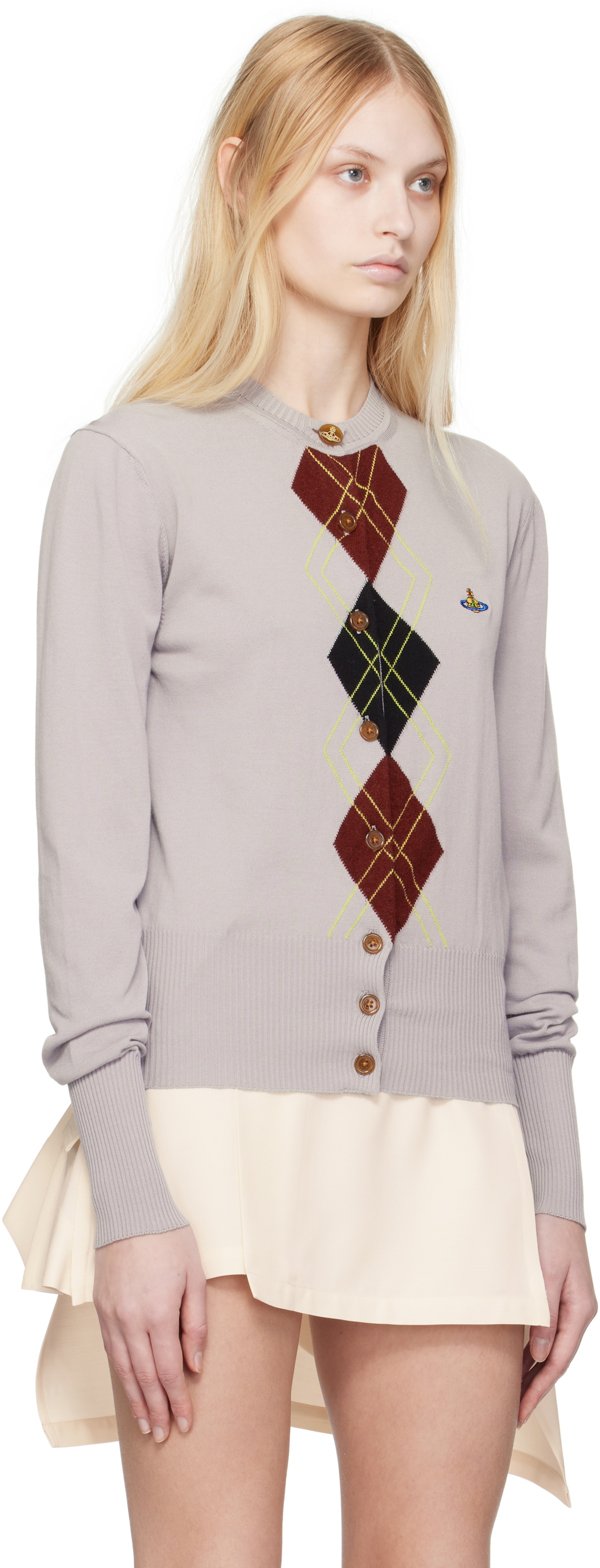 Vivienne Westwood Taupe Argyle Cardigan Vivienne Westwood